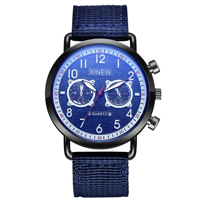 Men Xinew Blue Nylon Chronograph Watch Quartz 2024 - Image 8