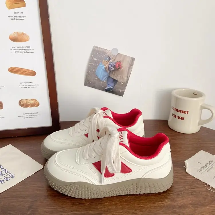 Women White Leather Platform Slab Shoes Autumn New — feature 12
