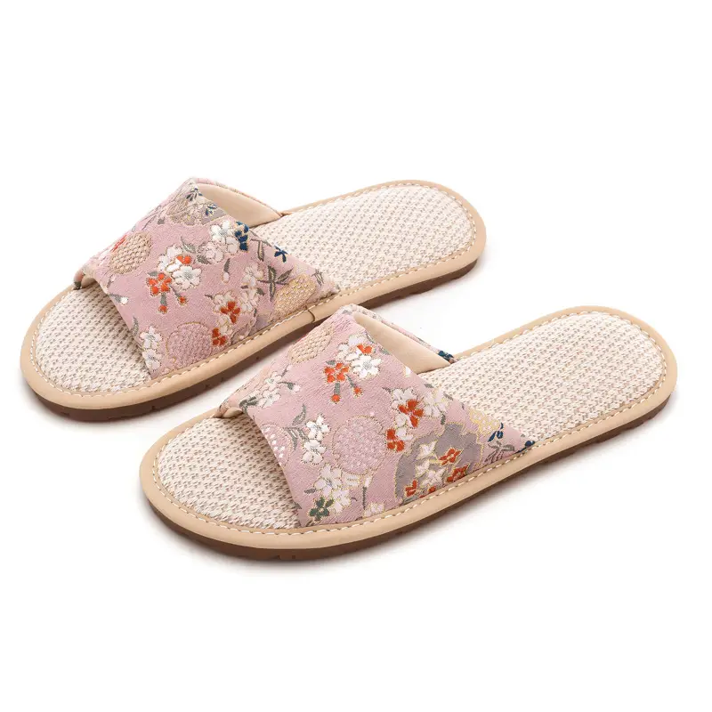 Cotton slippers women's autumn and winter indoor home fleece-lined warm non-slip beef bottom embroidery factory direct a generation of hair