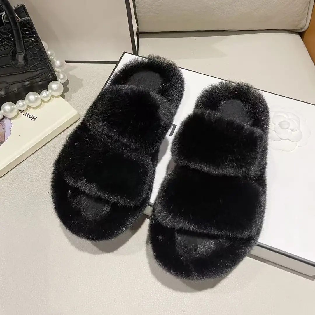 Mao Mao cotton slippers women's autumn and winter plush online popular fashion all-match non-slip thick bottom warm slippers for home
