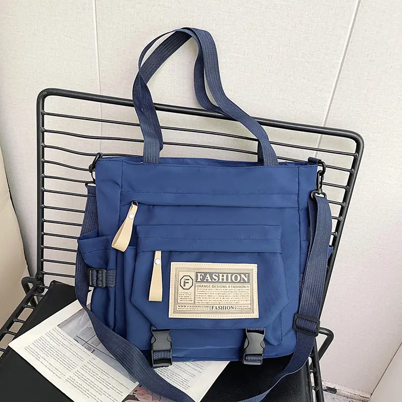 Blue Japanese Style Large Capacity Commuter Shoulder Bag - Image 6