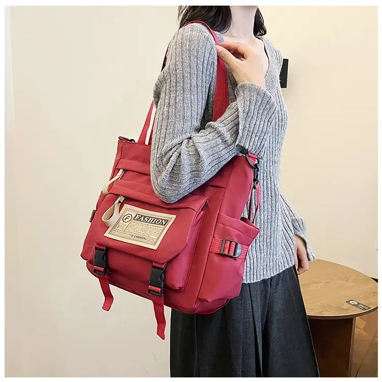 Blue Japanese Style Large Capacity Commuter Shoulder Bag — feature 12