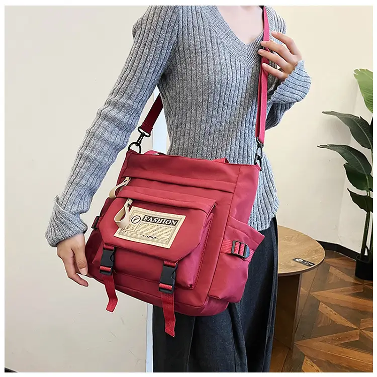 Blue Japanese Style Large Capacity Commuter Shoulder Bag — feature 13