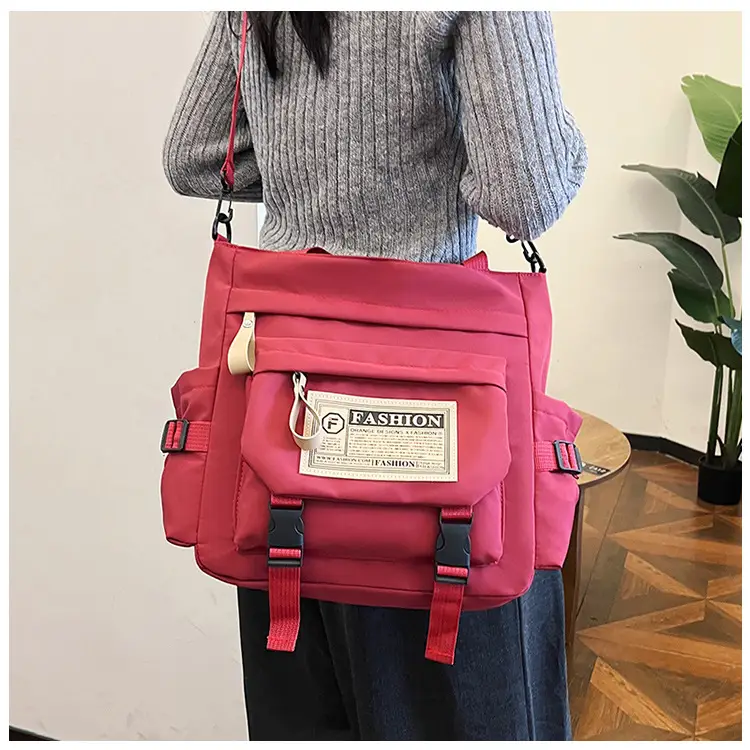 Blue Japanese Style Large Capacity Commuter Shoulder Bag — feature 14