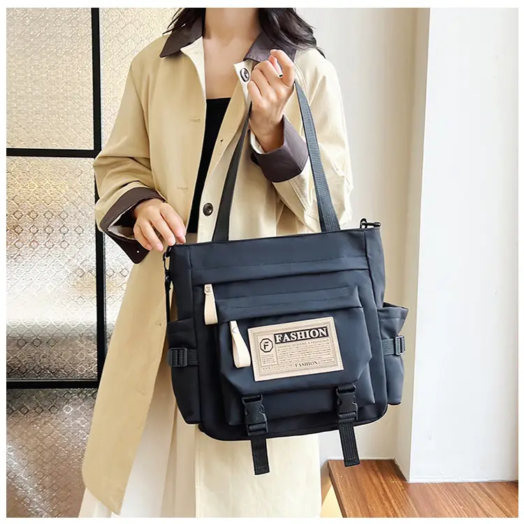 Blue Japanese Style Large Capacity Commuter Shoulder Bag — feature 17