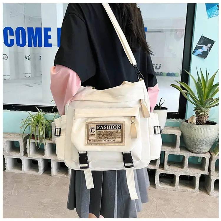 Blue Japanese Style Large Capacity Commuter Shoulder Bag — feature 22