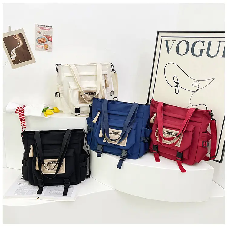 Blue Japanese Style Large Capacity Commuter Shoulder Bag — feature 23