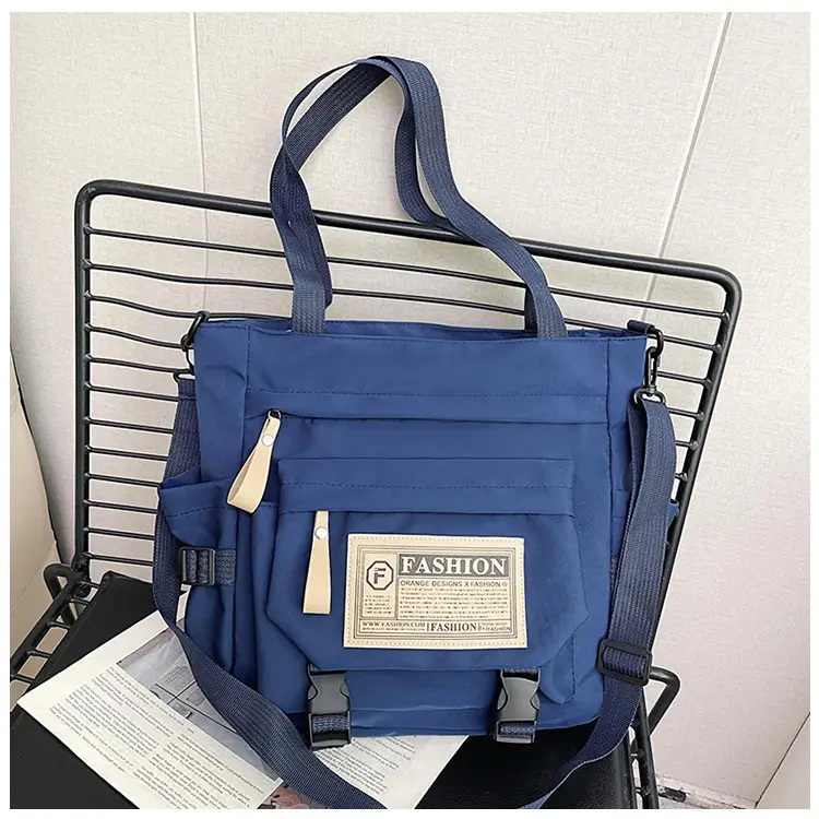 Blue Japanese Style Large Capacity Commuter Shoulder Bag — feature 24