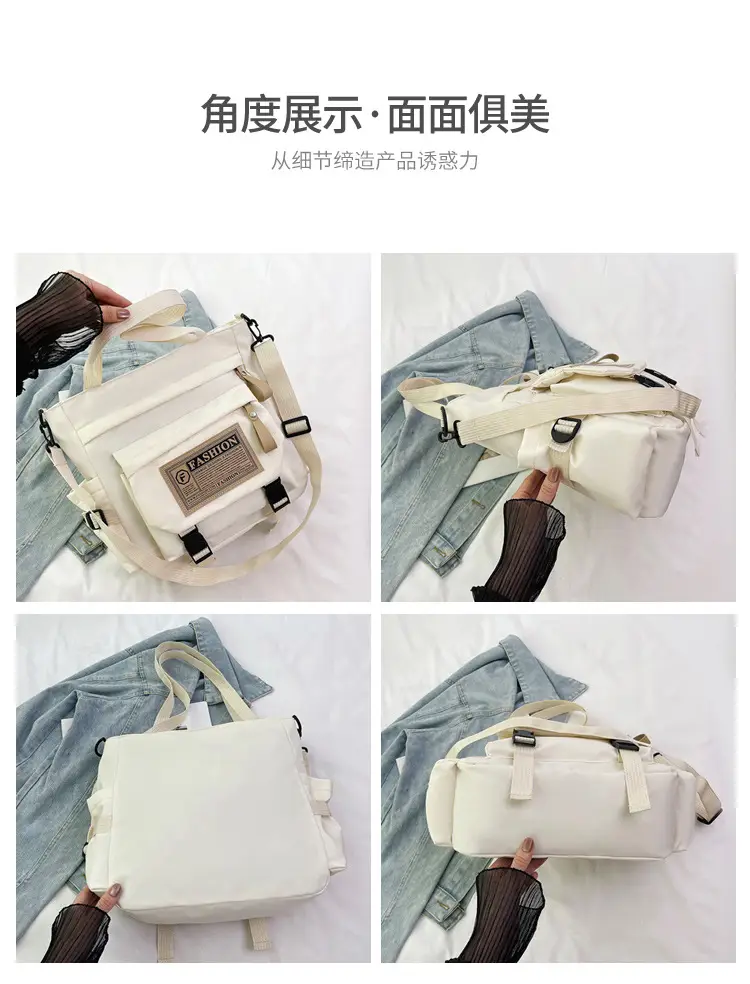 Blue Japanese Style Large Capacity Commuter Shoulder Bag — feature 4