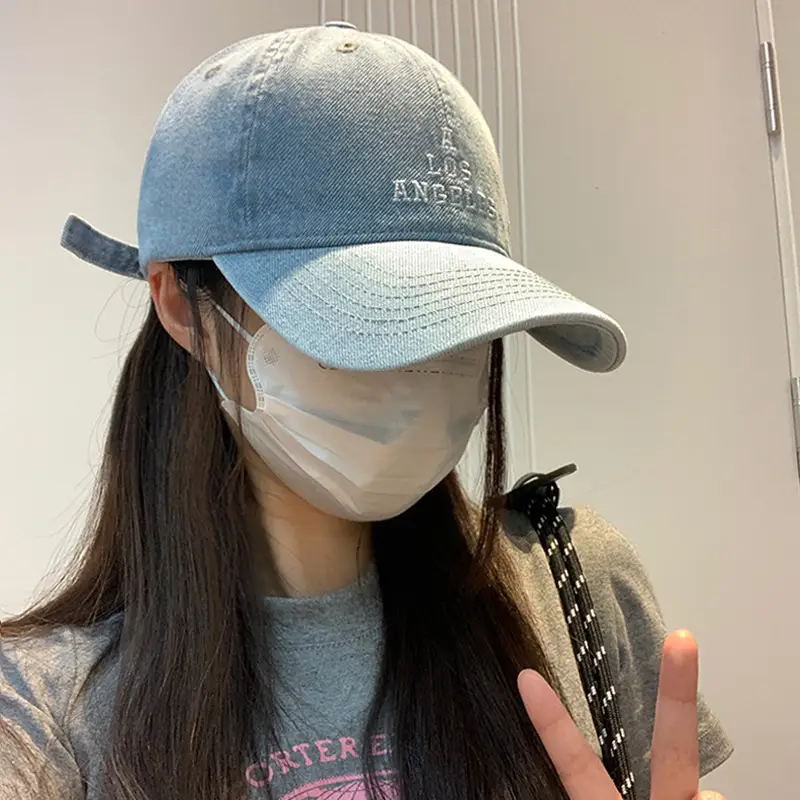 Los Angeles Embroidered Denim Baseball Cap for Women Men - Image 9