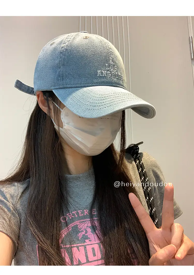 Los Angeles Embroidered Denim Baseball Cap for Women Men — feature 10