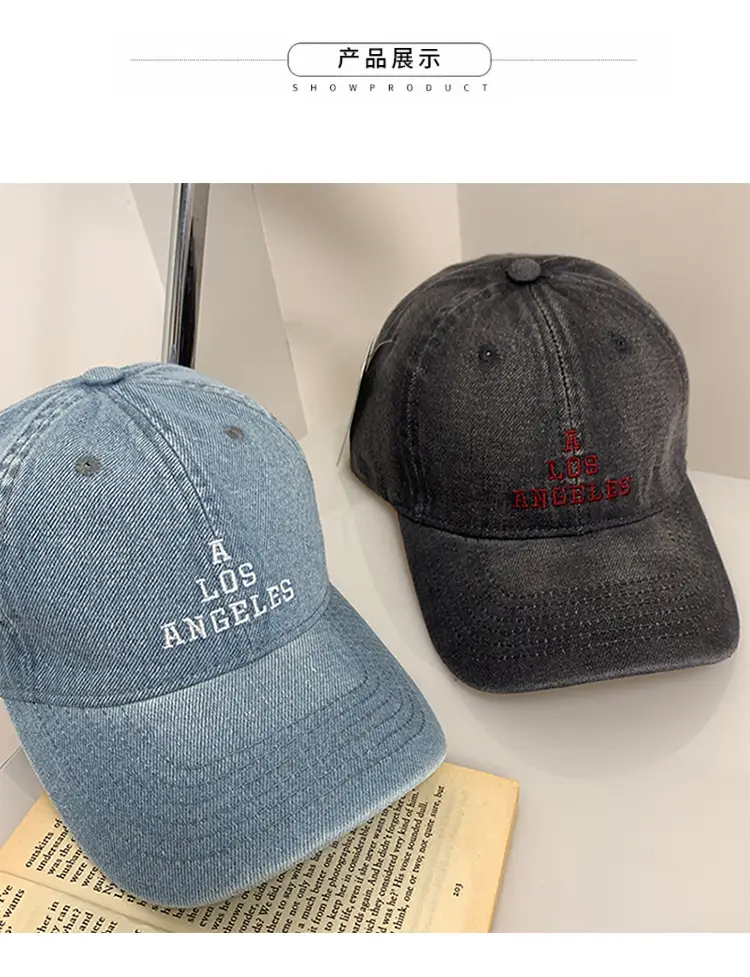 Los Angeles Embroidered Denim Baseball Cap for Women Men — feature 11