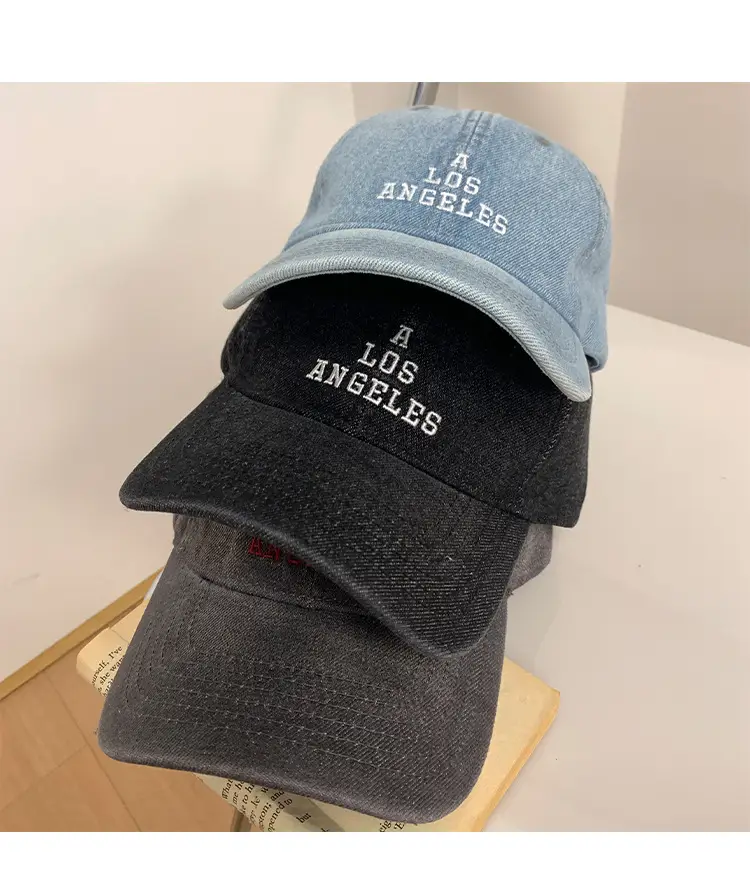 Los Angeles Embroidered Denim Baseball Cap for Women Men — feature 12