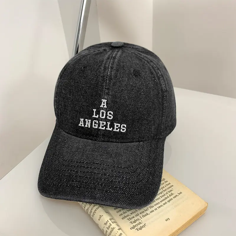Los Angeles Embroidered Denim Baseball Cap for Women Men - Image 2