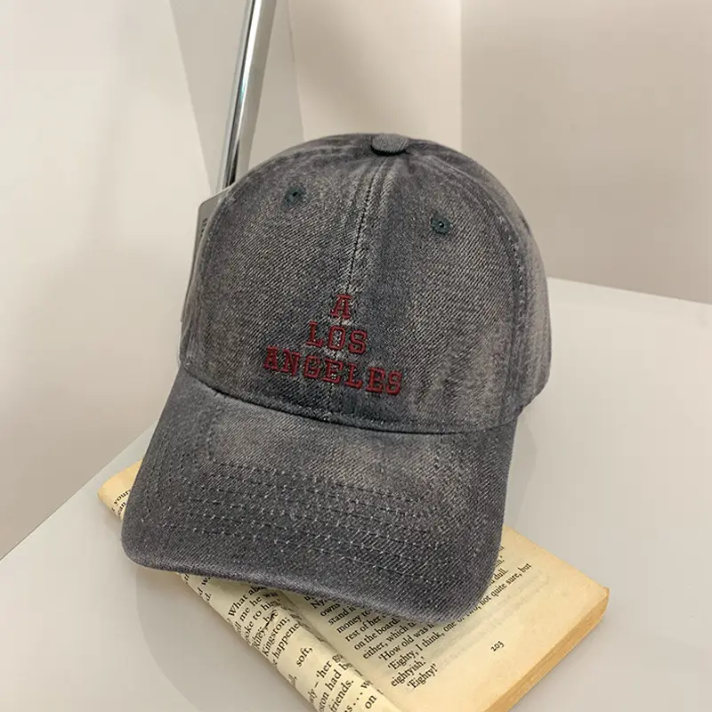 Los Angeles Embroidered Denim Baseball Cap for Women Men - Image 3