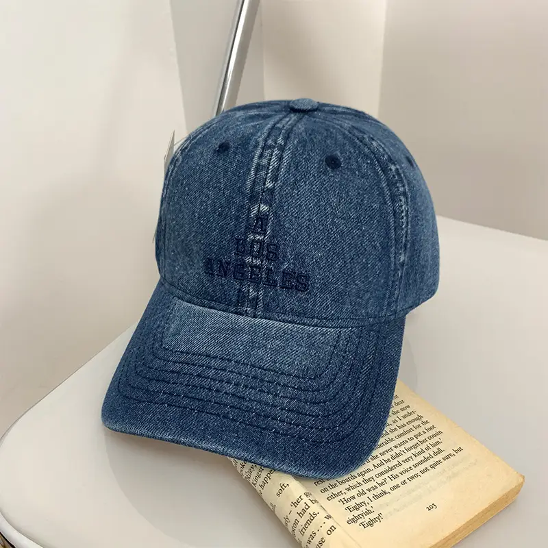 Los Angeles Embroidered Denim Baseball Cap for Women Men - Image 5