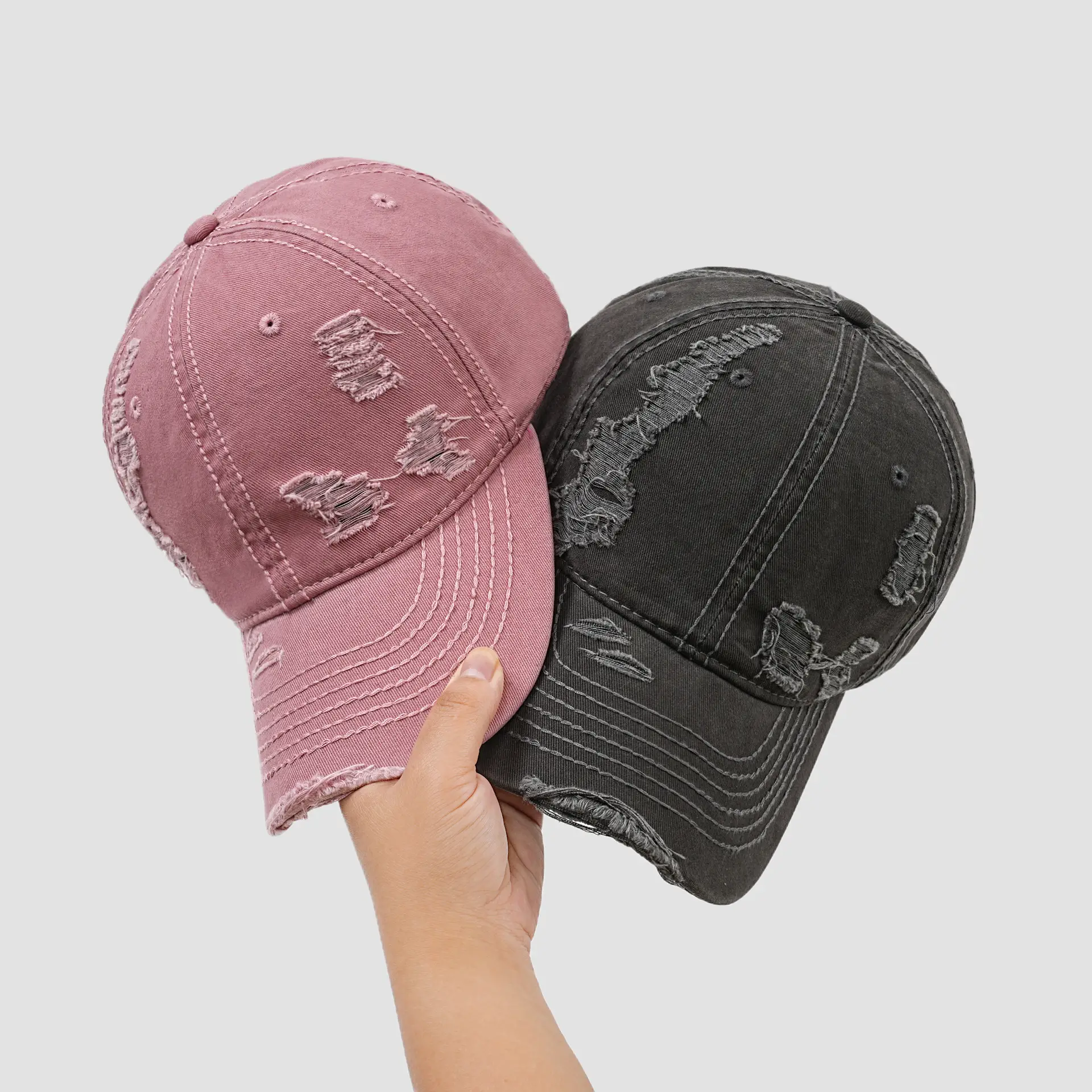 Brown Washed Cotton Baseball Cap for Men