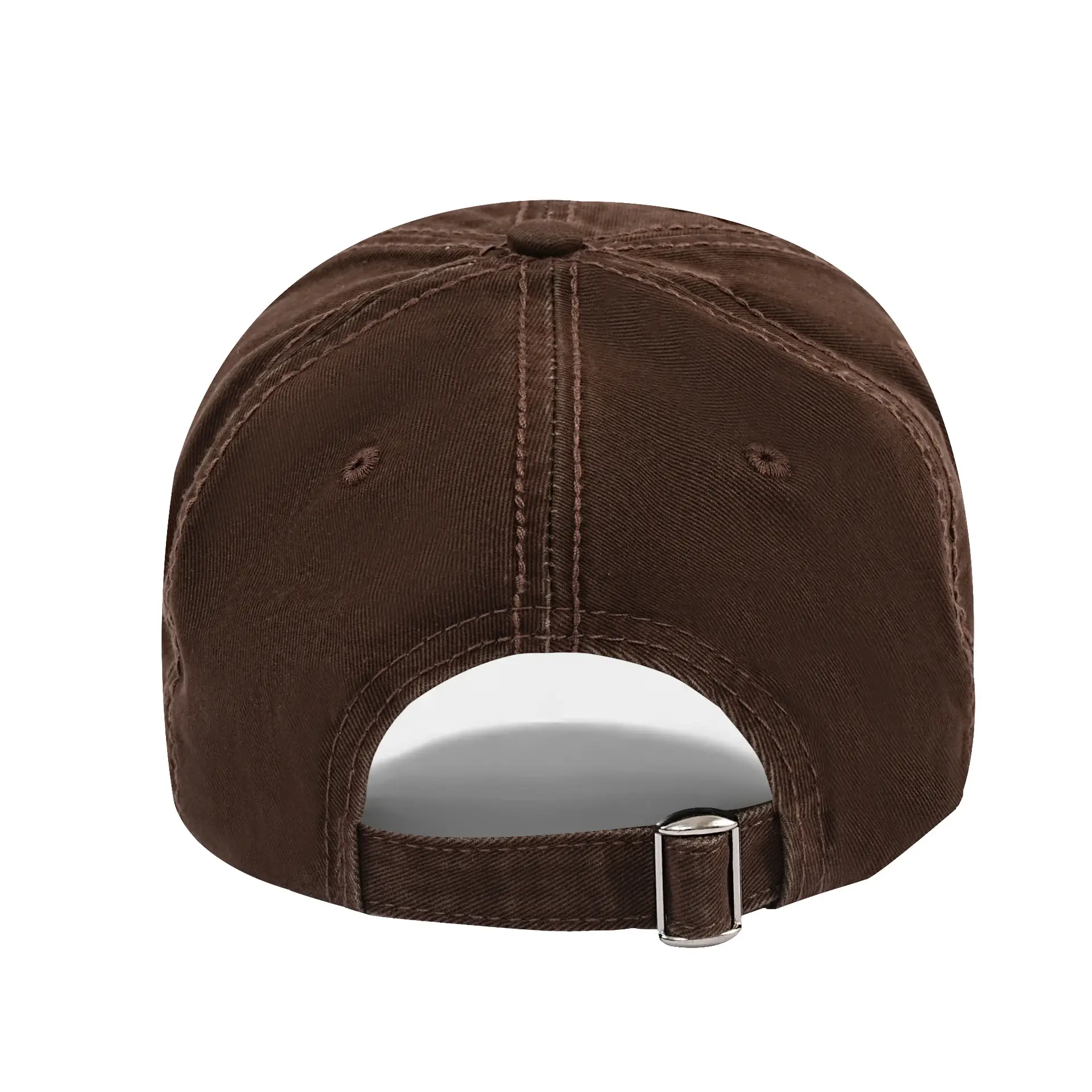 Brown Washed Cotton Baseball Cap for Men