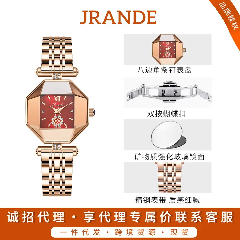 Women's Rose Gold Quartz Watch with Bracelet Set - Image 4
