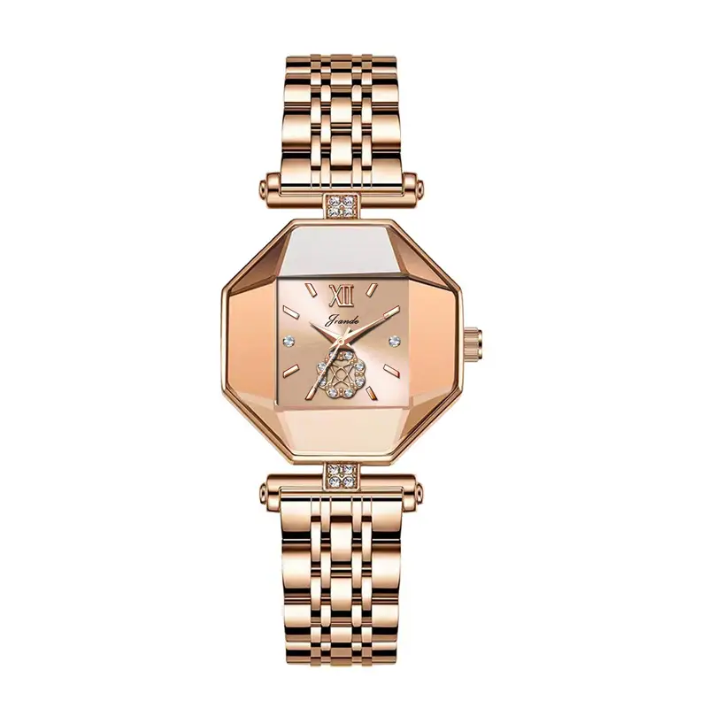 Women's Rose Gold Quartz Watch with Bracelet Set - Image 8