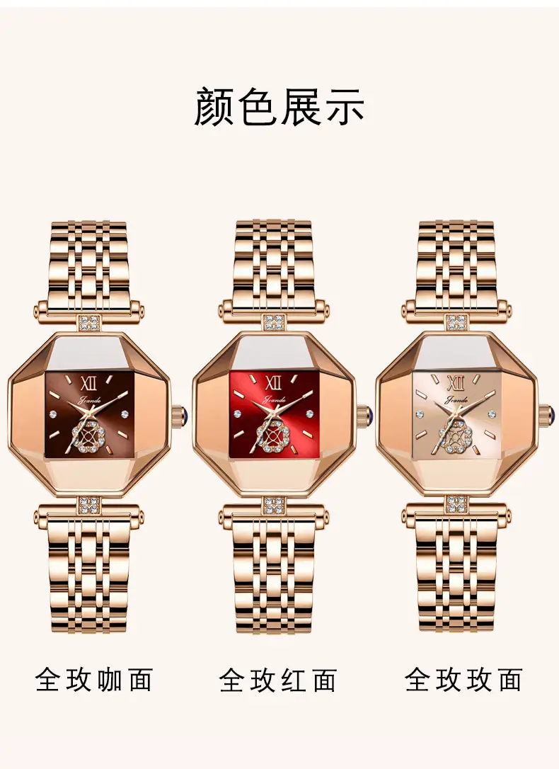 Women's Rose Gold Quartz Watch with Bracelet Set — feature 6