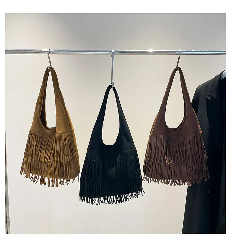 Brown Fringe Shoulder Bag for Women — feature 1