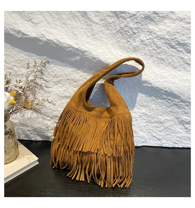 Brown Fringe Shoulder Bag for Women — feature 10