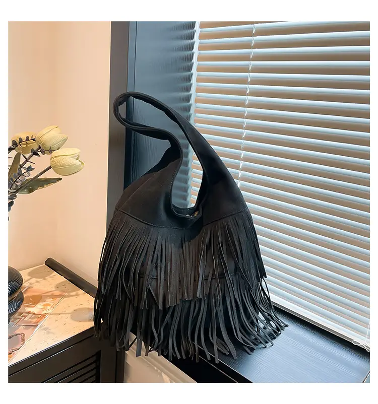 Brown Fringe Shoulder Bag for Women — feature 13