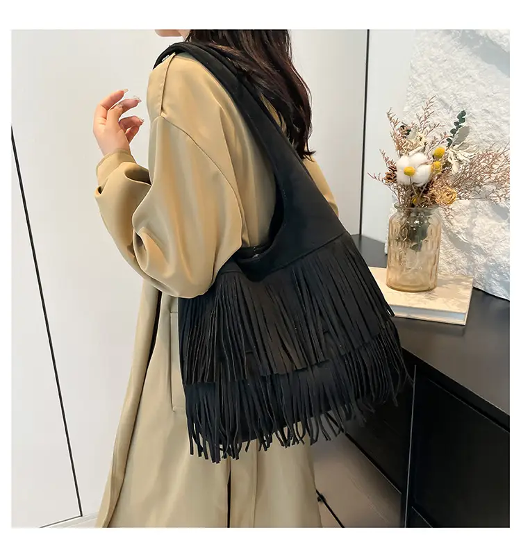 Brown Fringe Shoulder Bag for Women — feature 15