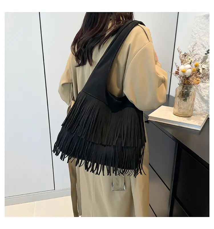 Brown Fringe Shoulder Bag for Women — feature 16