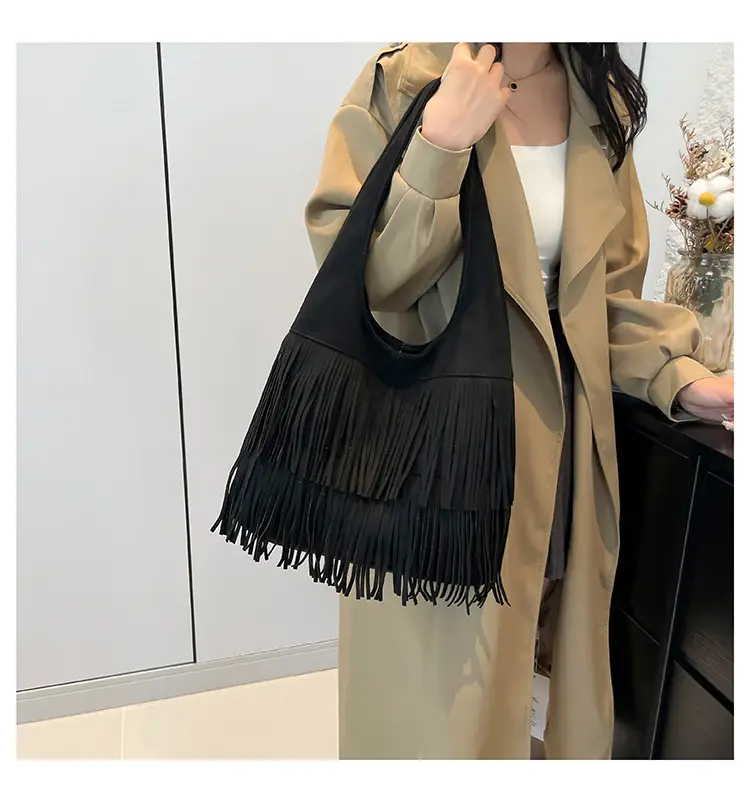 Brown Fringe Shoulder Bag for Women — feature 18