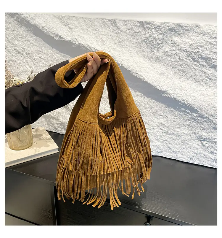 Brown Fringe Shoulder Bag for Women — feature 9