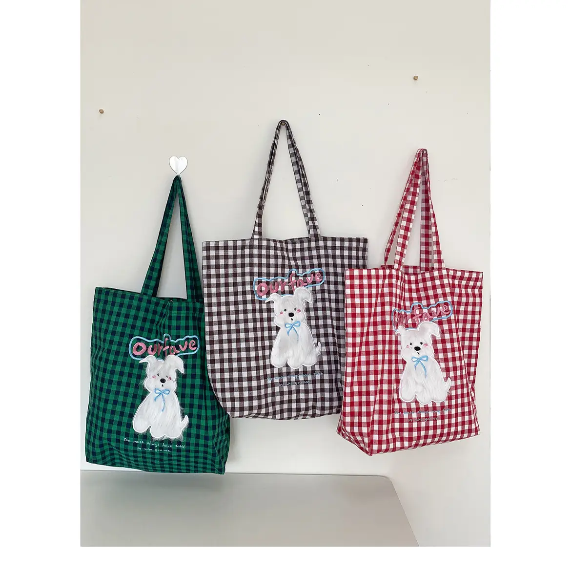 Cute Plush Puppy Bag Red White Large Capacity — feature 2