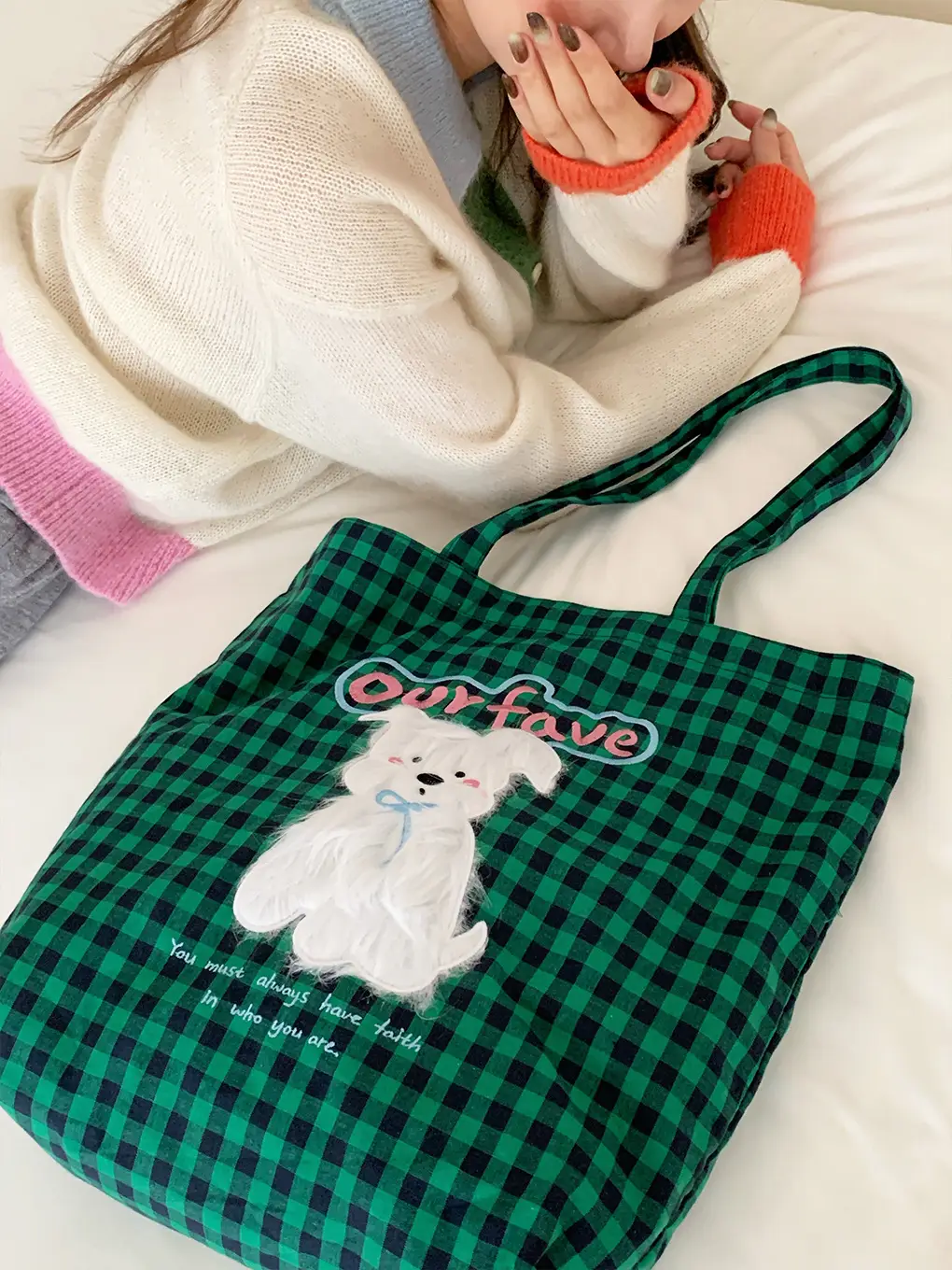 Cute Plush Puppy Bag Red White Large Capacity — feature 20