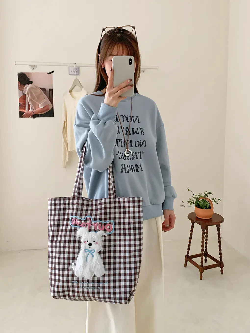 Cute Plush Puppy Bag Red White Large Capacity — feature 24