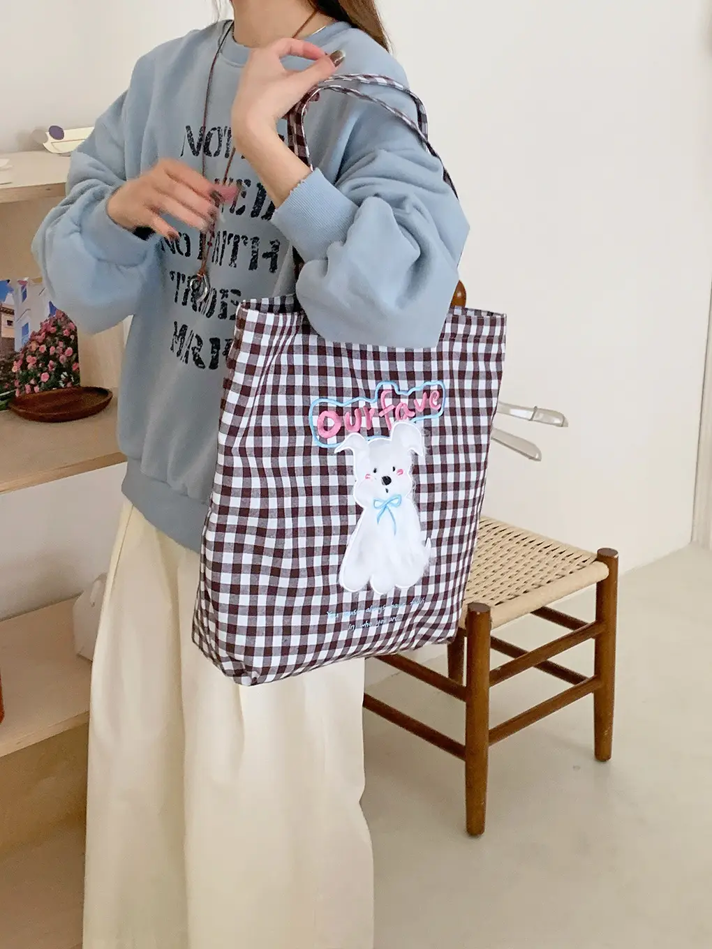 Cute Plush Puppy Bag Red White Large Capacity — feature 30