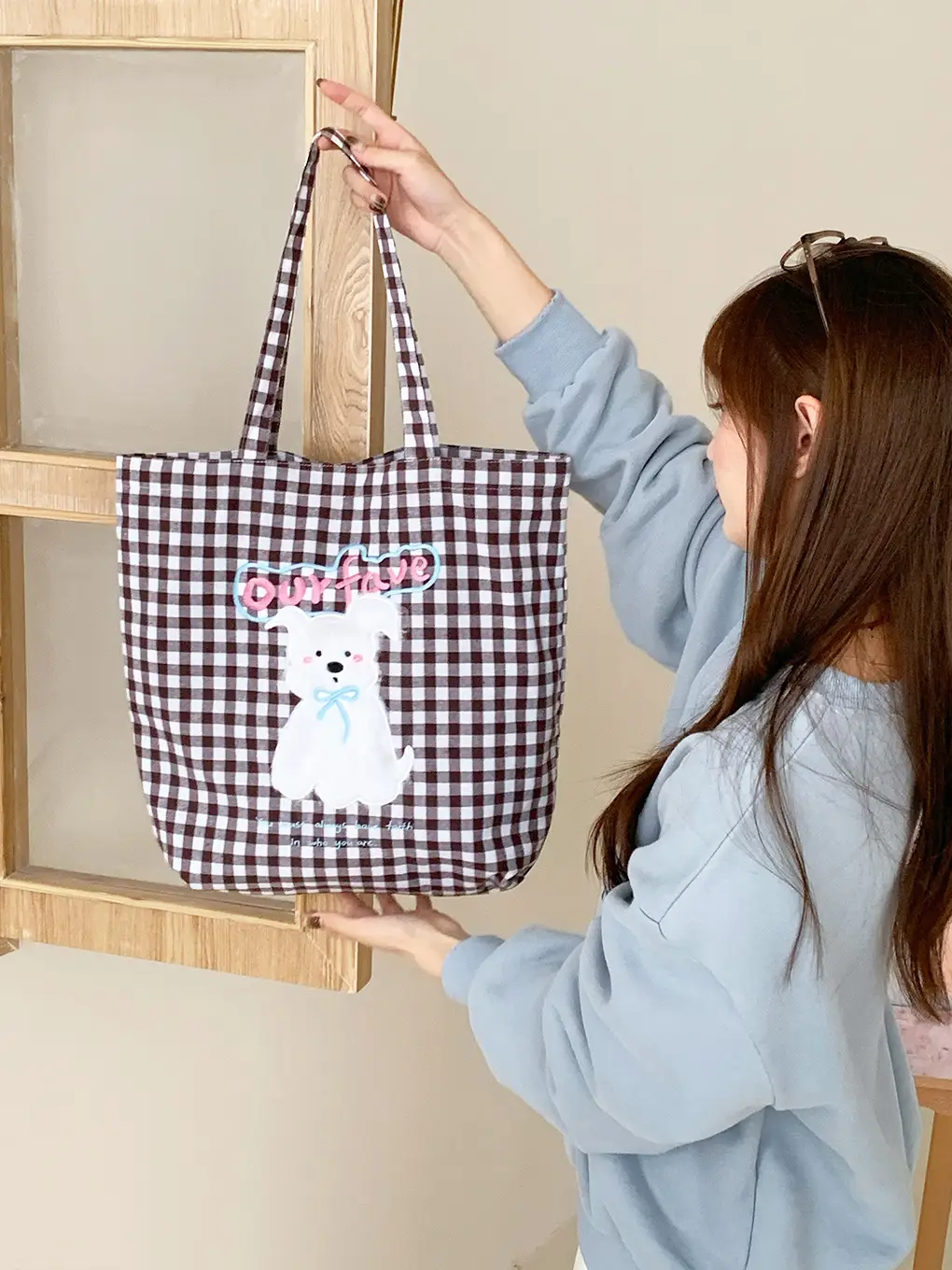 Cute Plush Puppy Bag Red White Large Capacity — feature 31