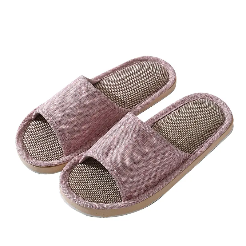 New Style Home Slippers Women's Summer Home Indoor Four Seasons Cotton Linen Linen Floor Slippers Men's Summer
