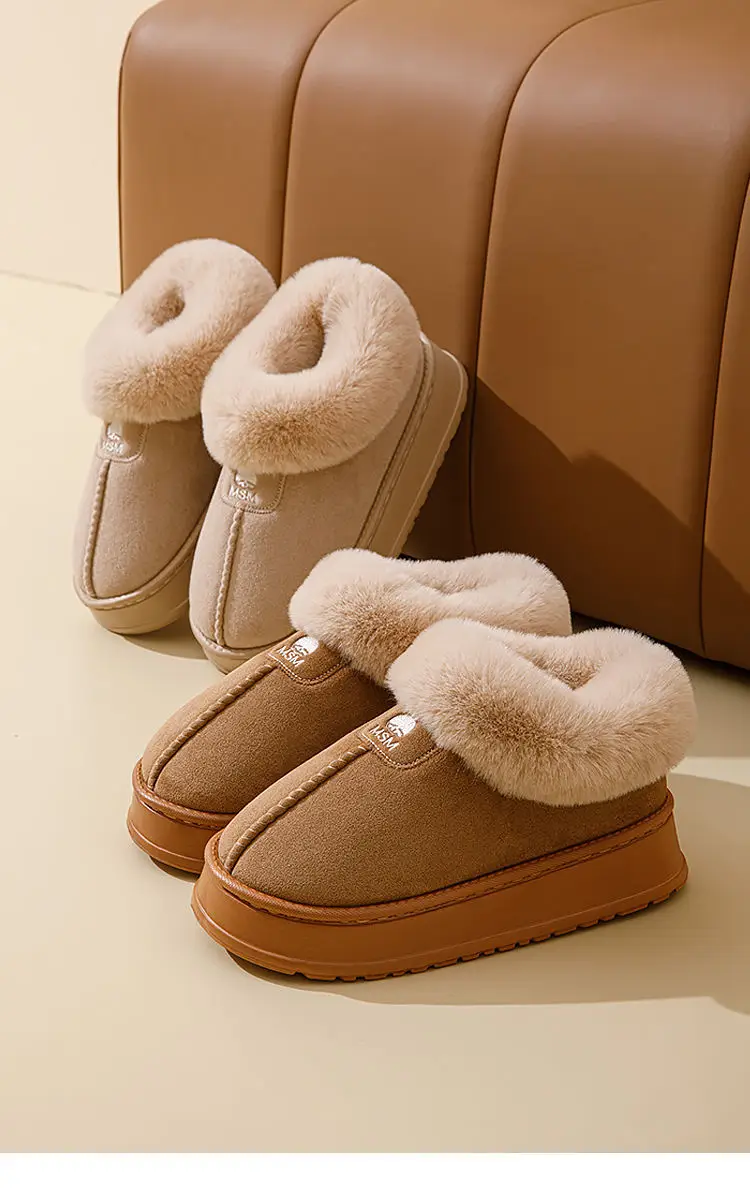 Bug Rabbit Bag with Cotton Slippers Women's Winter Outer Wear High-top fleece-lined Snow Boots Fur One-piece Warm Home Cotton Shoes — feature 15