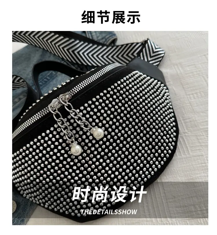 Women's Black White Checkered Crossbody Bag 2023 — feature 4