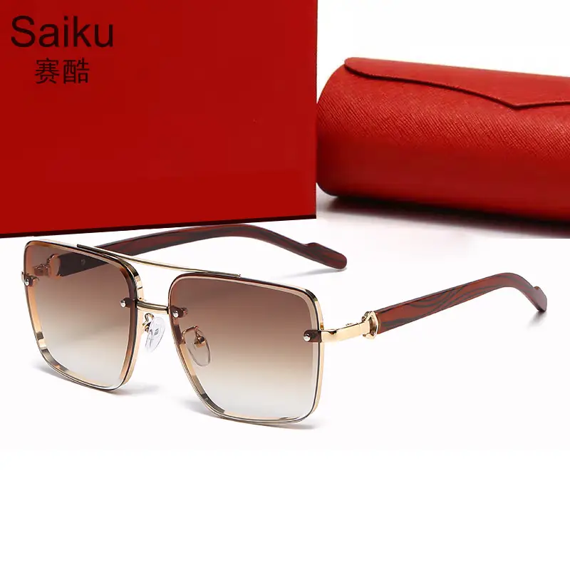 Men Retro Metal Sunglasses with Anti-Blue Light Lenses