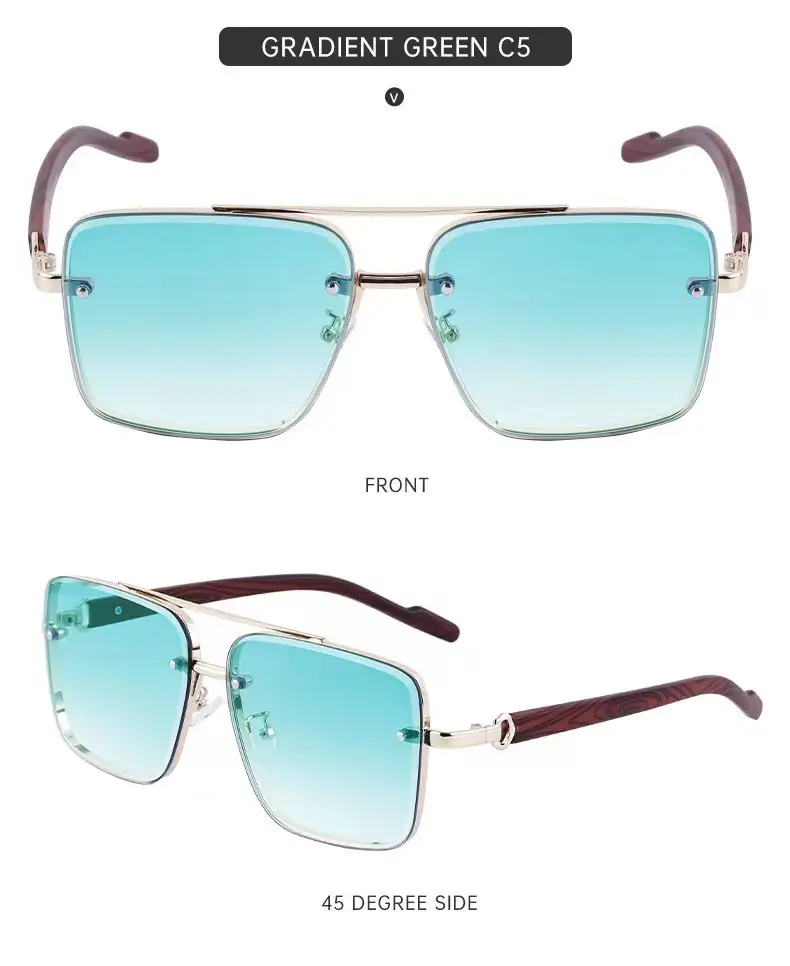 Men Retro Metal Sunglasses with Anti-Blue Light Lenses — feature 14