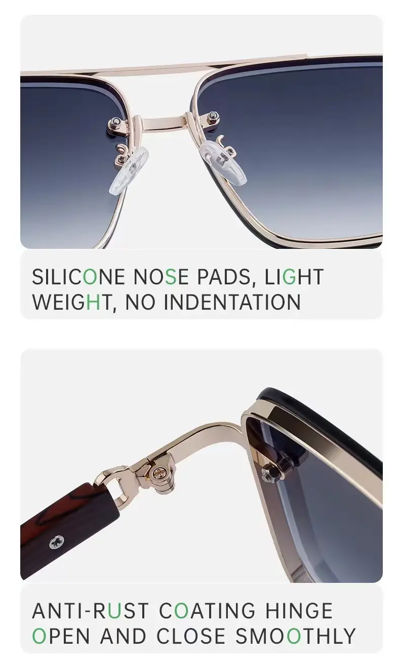 Men Retro Metal Sunglasses with Anti-Blue Light Lenses — feature 8
