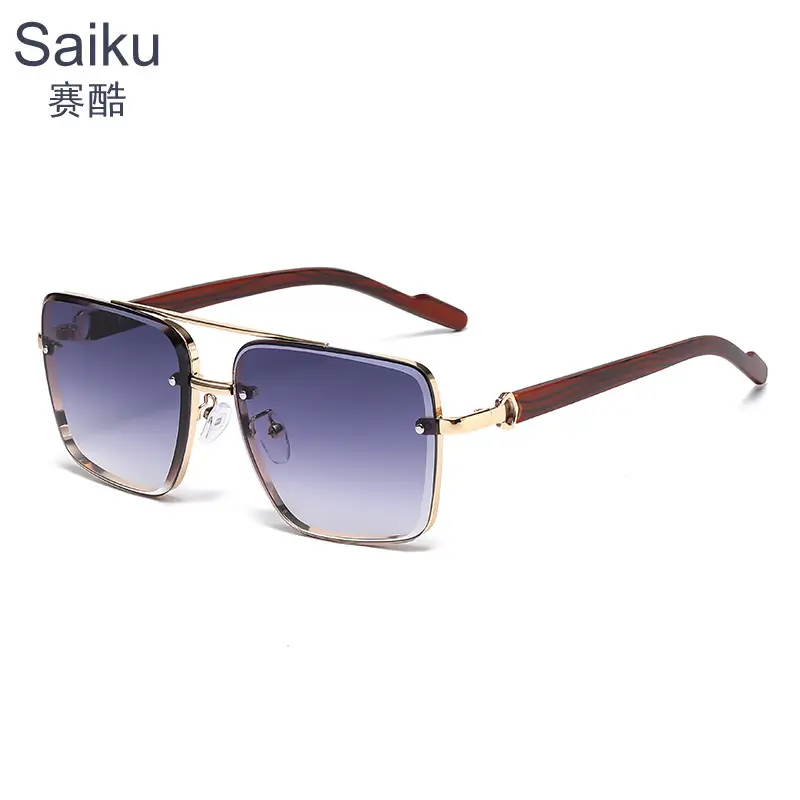 Men Retro Metal Sunglasses with Anti-Blue Light Lenses