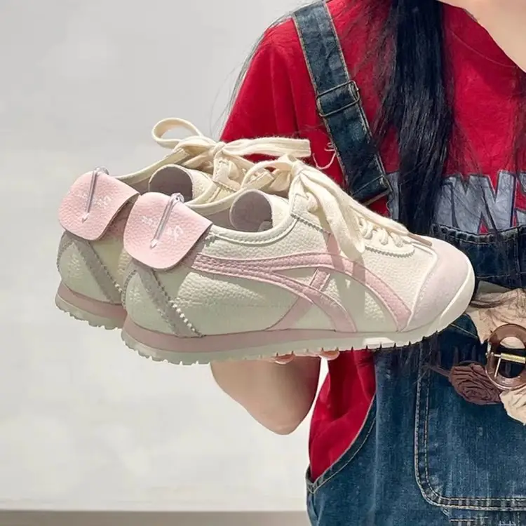 Women's 2024 Retro Training Shoes with Pink Stripes — feature 11