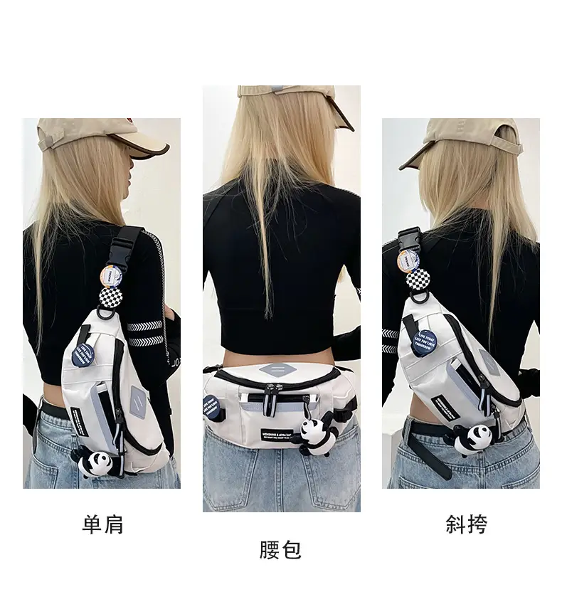 Men Sports Waist Bag Black Japanese Workwear Style — feature 10