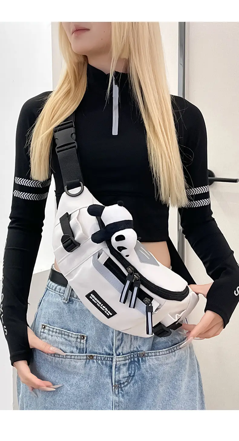 Men Sports Waist Bag Black Japanese Workwear Style — feature 15