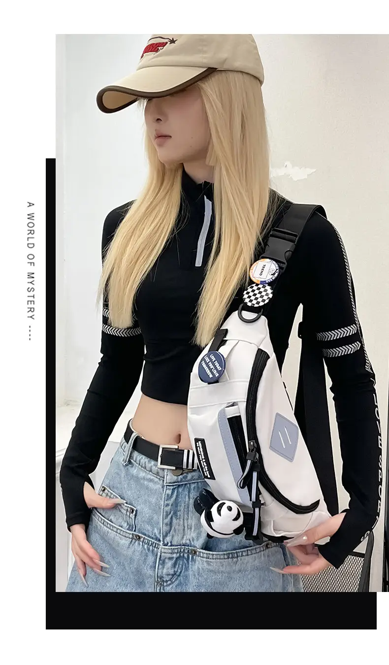 Men Sports Waist Bag Black Japanese Workwear Style — feature 16