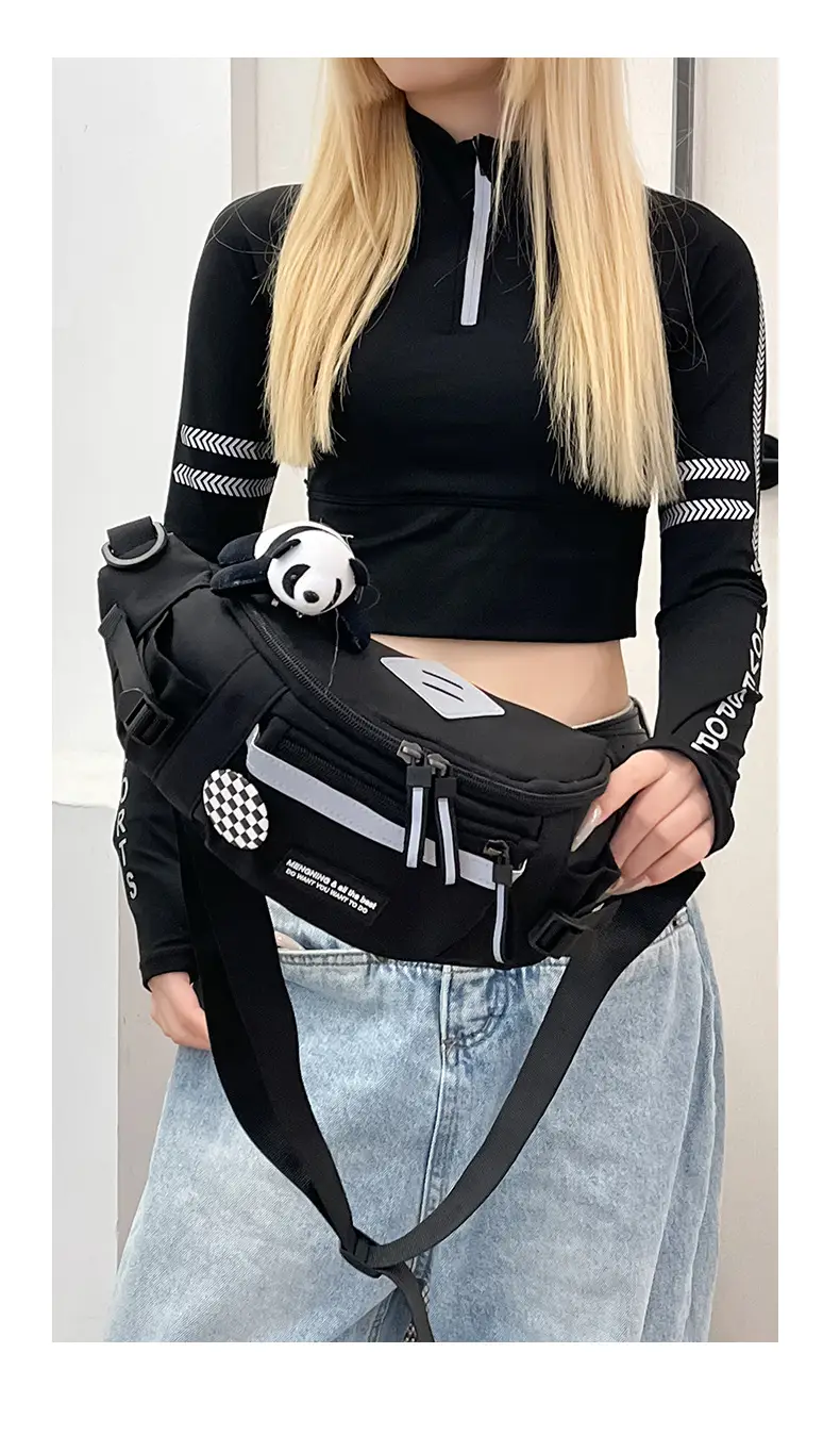 Men Sports Waist Bag Black Japanese Workwear Style — feature 20