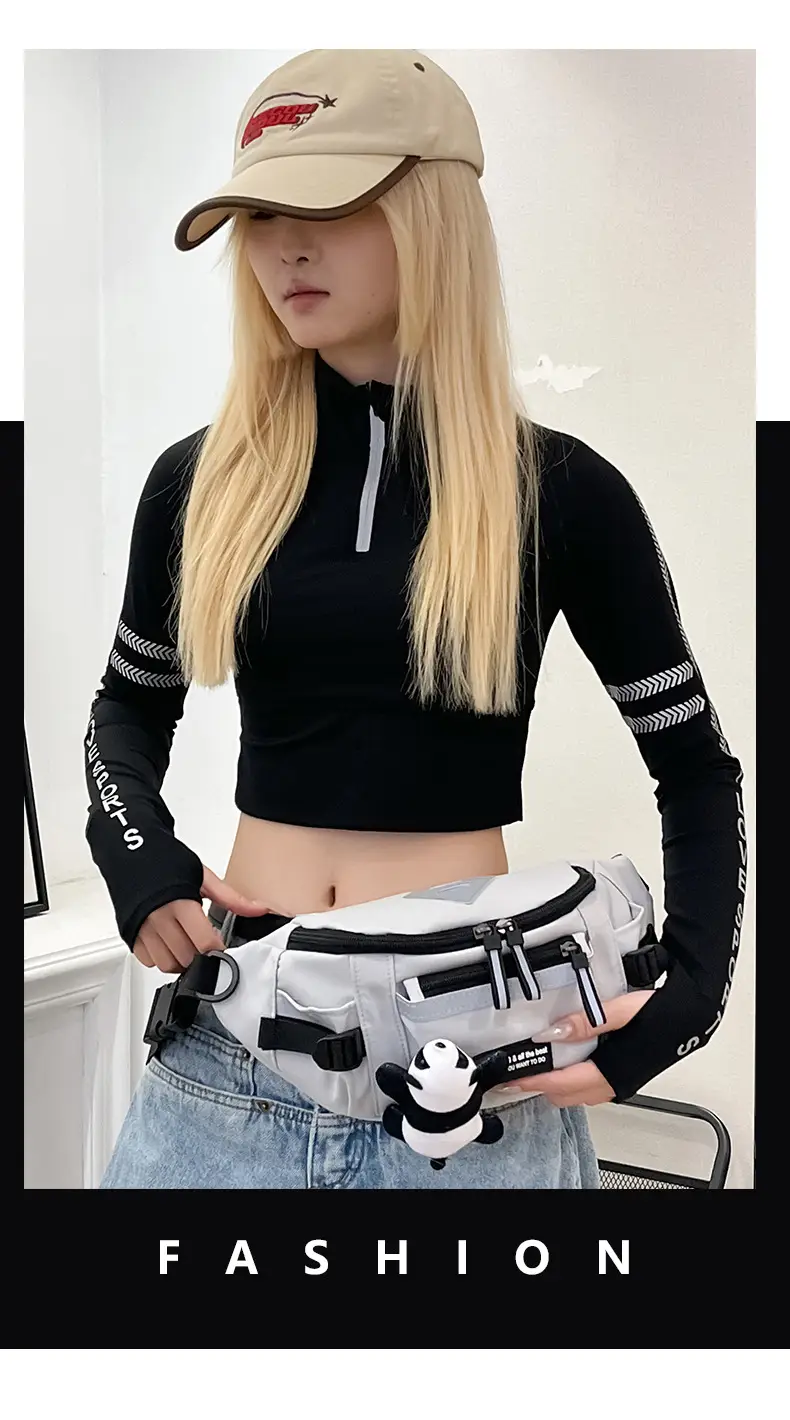 Men Sports Waist Bag Black Japanese Workwear Style — feature 23